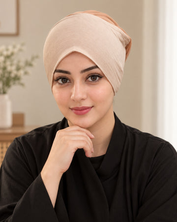 Peach Nude Stretch Hijab Inner Cap