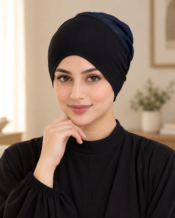Midnight Black Stretch Hijab Inner Cap