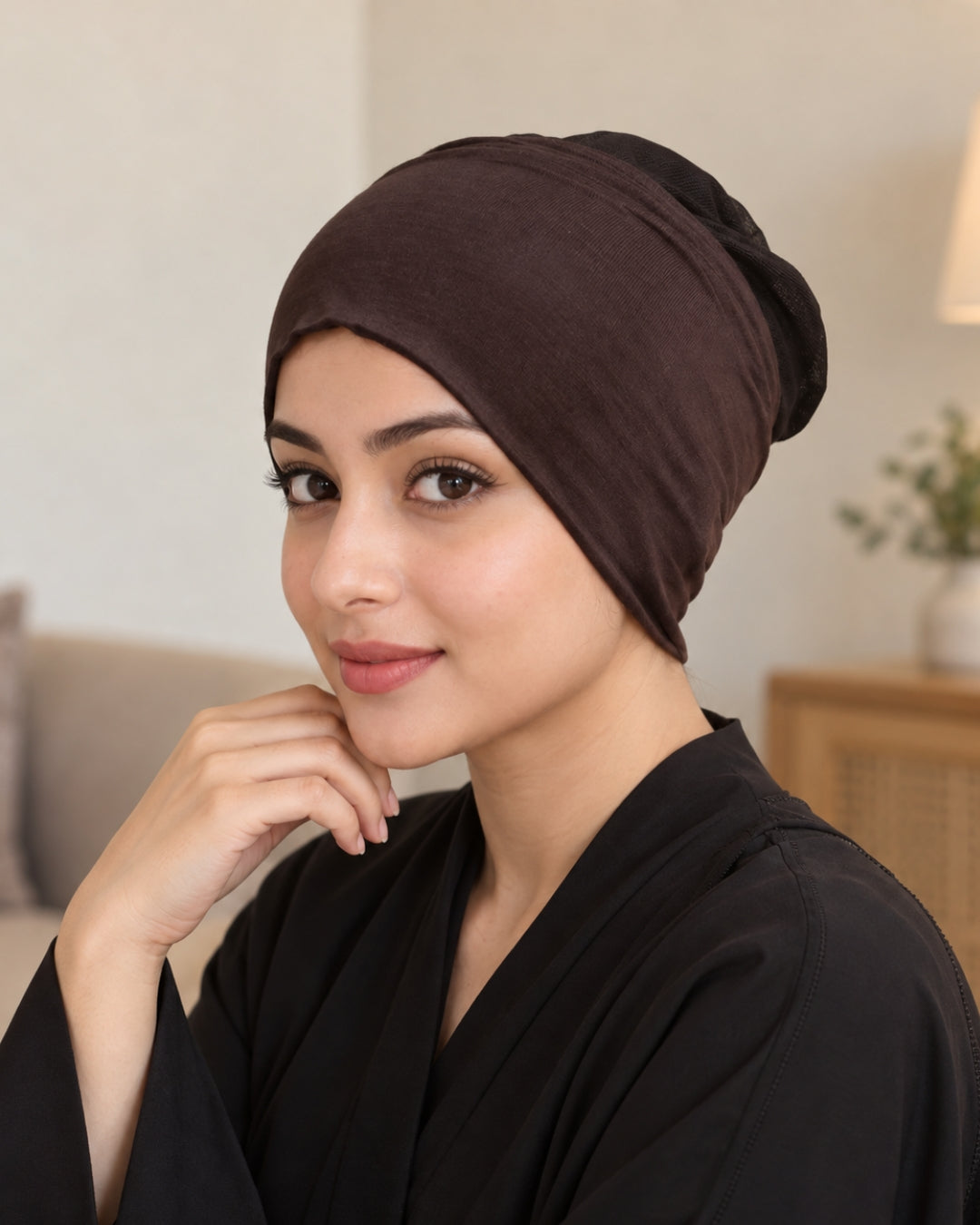 Chocolate Brown Stretch Hijab Inner Cap