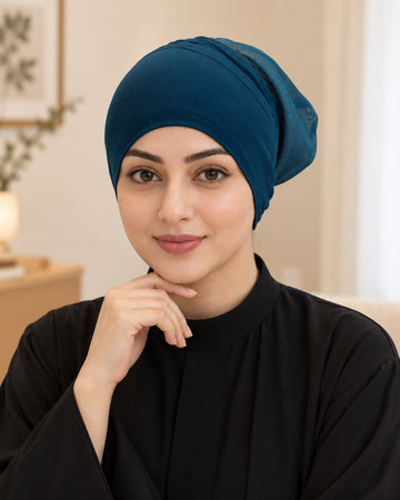 Teal Blue Stretch Hijab Inner Cap