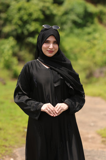 Black Embroidered Abaya – Elegant Everyday Modest Wear