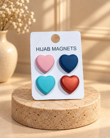 Heart-Shaped Hijab Magnets – Set of 4