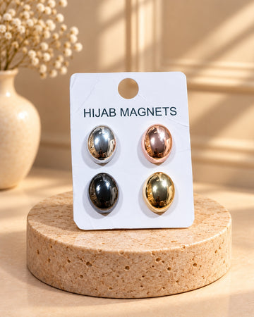 Premium Metallic Hijab Magnets – Set of 4