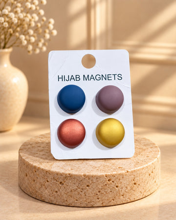 Round Metallic Hijab Magnets – Set of 4