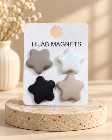Star-Shaped Hijab Magnets – Set of 4