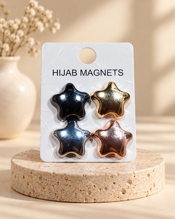 Star-Shaped Hijab Magnets – Set of 4