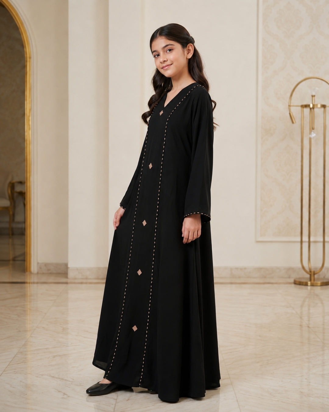 Kids Premium Black Abaya