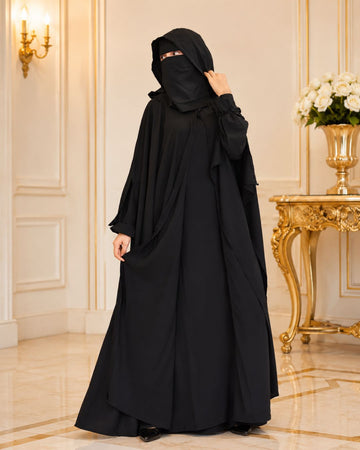 Premium Black Hoodie Abaya Set without Niqab