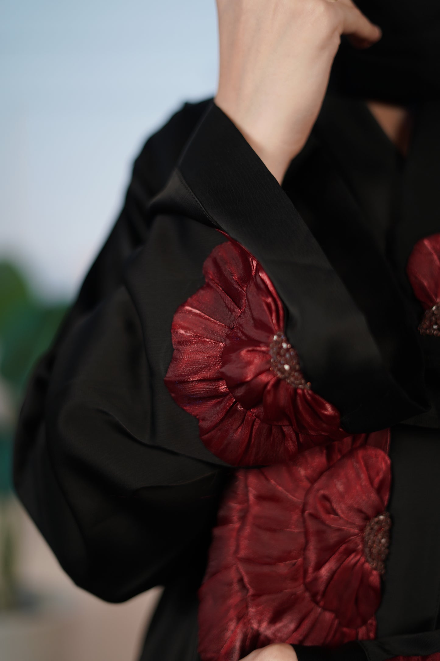 RED FLOWER ABAYA