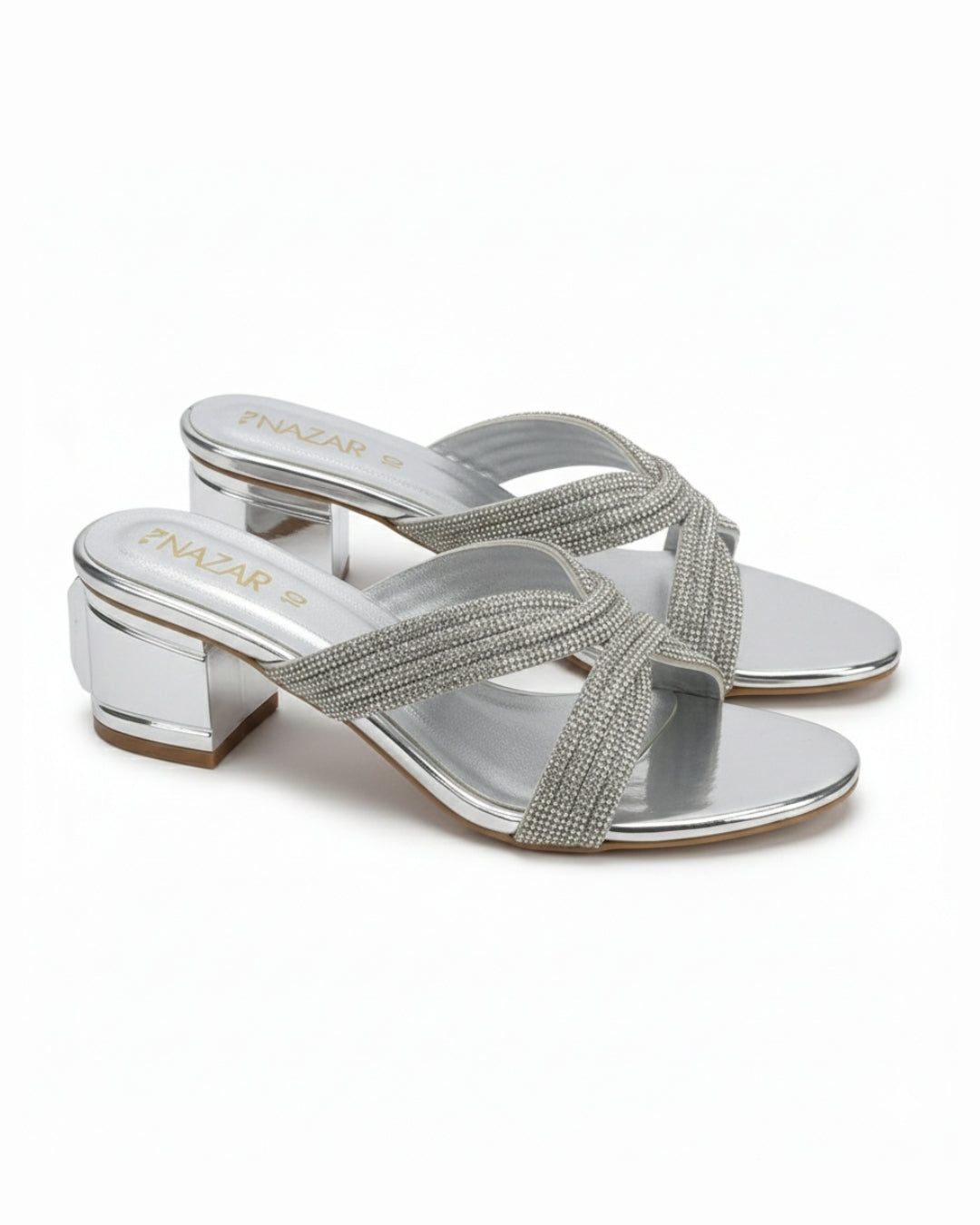 Silver crystal sandal