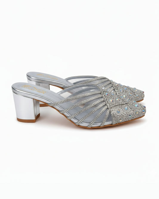 Silver Diamante sandal